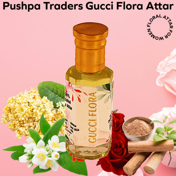 Gucci Flora Attar – Luxurious Floral Perfume Oil, Long-Lasting, Alcohol-Free, Inspired by Designer Fragrance