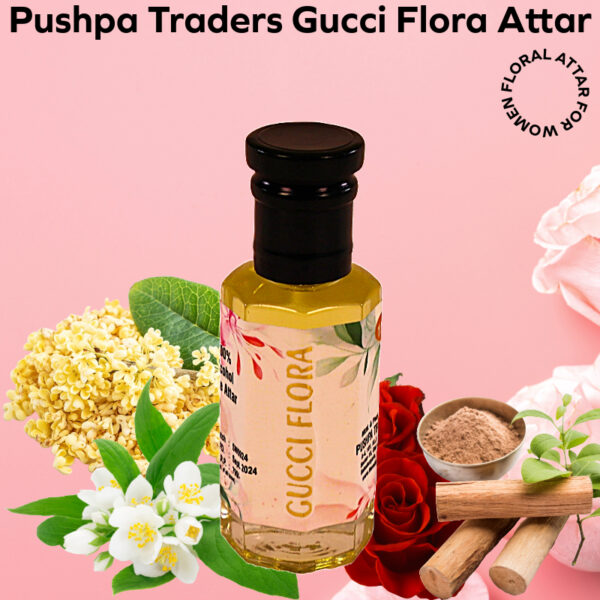 Gucci Flora Attar – Luxurious Floral Perfume Oil, Long-Lasting, Alcohol-Free, Inspired by Designer Fragrance