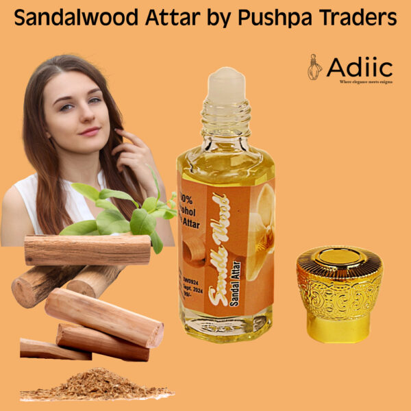 Woody Sandal Attar (10 ml, Roll-On Bottle, Alcohol-Free)