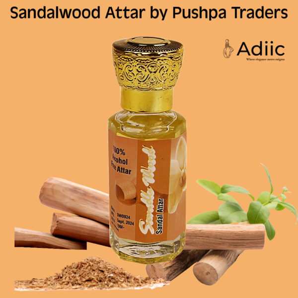 Woody Sandal Attar (10 ml, Roll-On Bottle, Alcohol-Free)