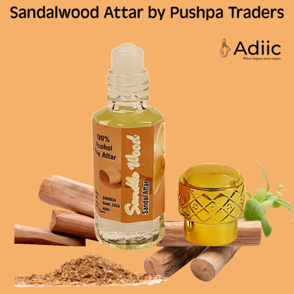 Woody Sandal Attar (6 ml, Roll-On Bottle, Alcohol-Free)