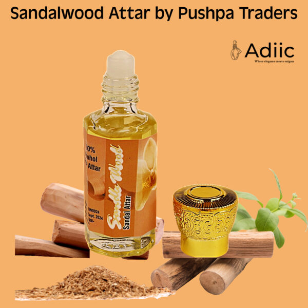 Woody Sandal Attar (10 ml, Roll-On Bottle, Alcohol-Free)