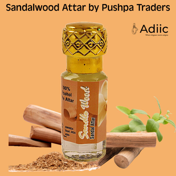 Woody Sandal Attar (6 ml, Roll-On Bottle, Alcohol-Free)