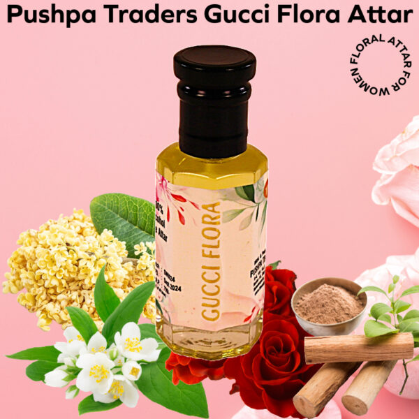 Gucci Flora Attar – Luxurious Floral Perfume Oil, Long-Lasting, Alcohol-Free, Inspired by Designer Fragrance