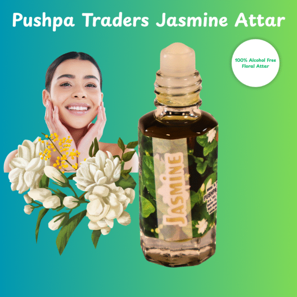 Jasmine Attar – Luxurious Natural Perfume Oil | Soothing Floral Aroma | Long-Lasting Alcohol-Free Fragrance