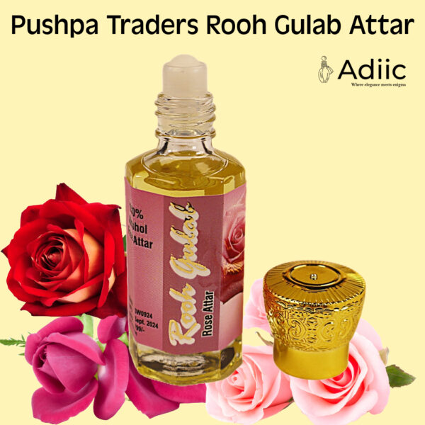 Rooh Gulab Attar (12 ml, Roll-On Bottle, Alcohol-Free)