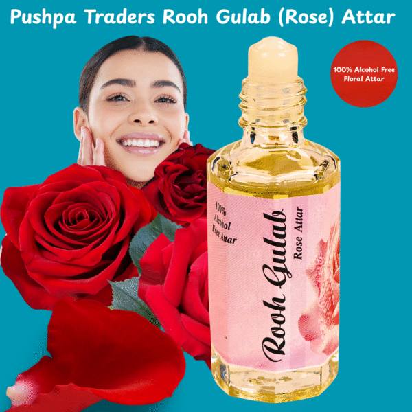 9 Rooh Gulab Attar – Pure Rose Essence, Long-Lasting Natural Fragrance, Alcohol-Free Perfume Oil