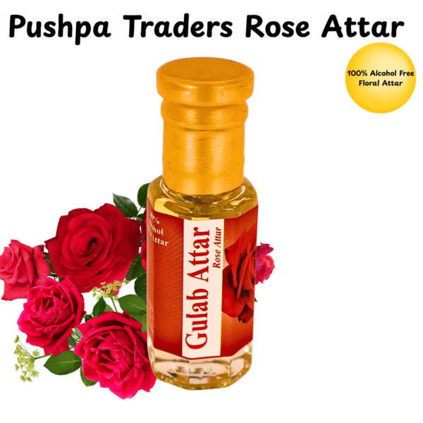 10 Gulab Attar – Pure Indian Rose Perfume, Long-Lasting Floral Fragrance, Alcohol-Free Natural Scent for Men & Women