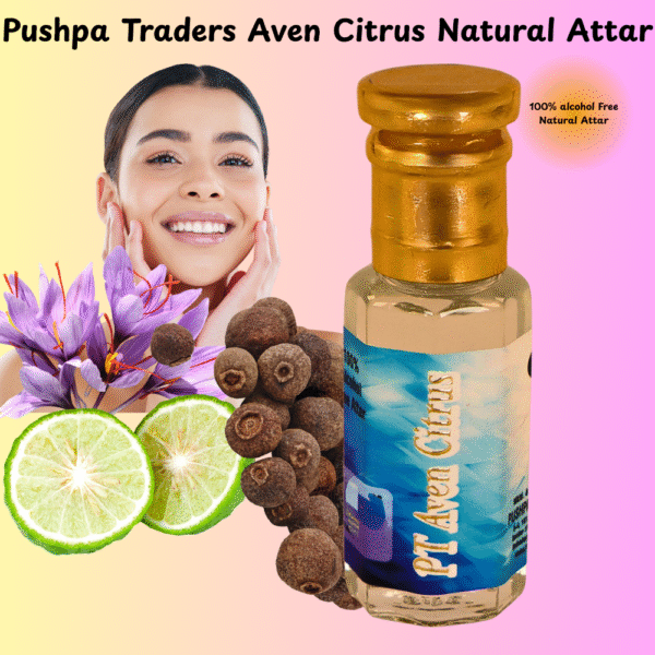 12 PT Avin Citrus Attar – Natural Zesty Fragrance, Uplifting & Refreshing Unisex Scent, Long-Lasting Attar