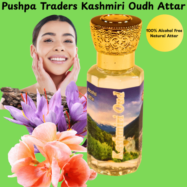 13 Kashmiri Oud Attar – Premium Natural Fragrance with Rich Woody, Smoky Earthy Notes | Long-Lasting Alcohol-Free Perfume