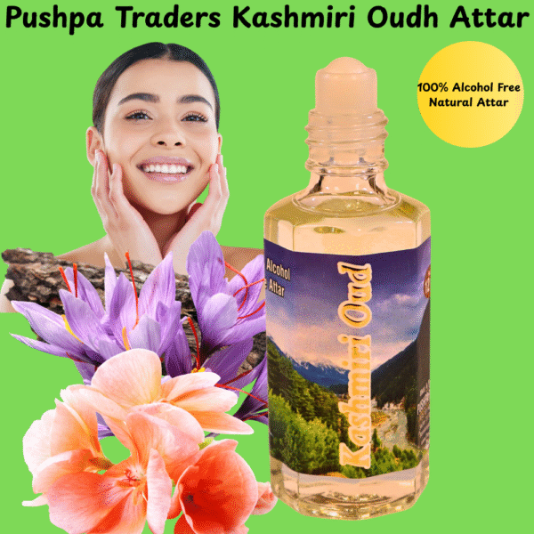 14 Kashmiri Oud Attar – Premium Natural Fragrance with Rich Woody, Smoky Earthy Notes | Long-Lasting Alcohol-Free Perfume