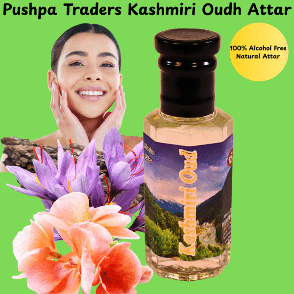 15 Kashmiri Oud Attar – Premium Natural Fragrance with Rich Woody, Smoky Earthy Notes | Long-Lasting Alcohol-Free Perfume