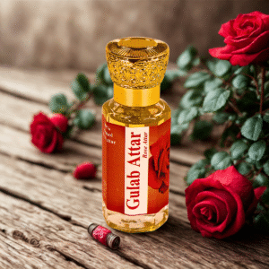 Gulab Attar – Pure Indian Rose Perfume, Long-Lasting Floral Fragrance, Alcohol-Free Natural Scent for Men & Women