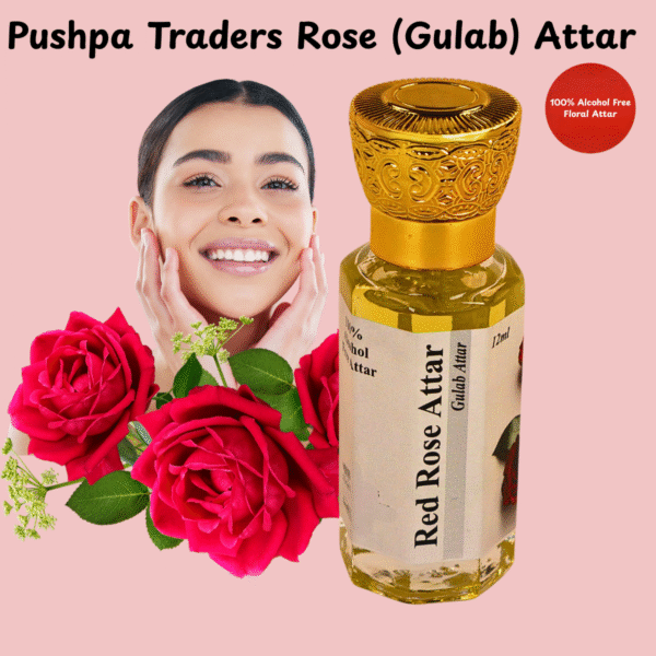 5 Rose Attar – Pure Natural Gulab Fragrance | Alcohol-Free, Long-Lasting Attar for Men & Women | Indian Floral Perfume