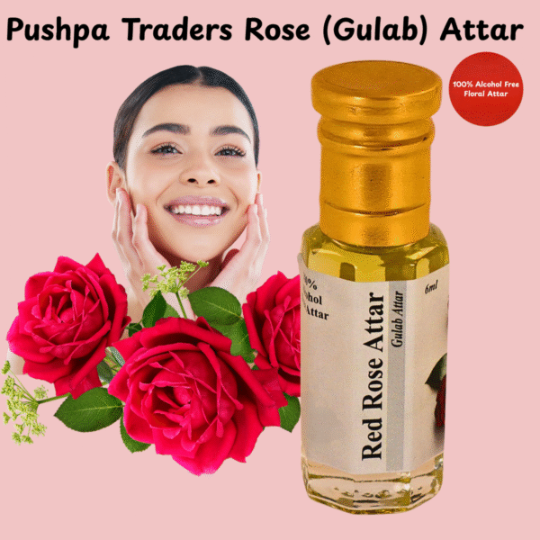 5 Rose Attar – Pure Natural Gulab Fragrance | Alcohol-Free, Long-Lasting Attar for Men & Women | Indian Floral Perfume