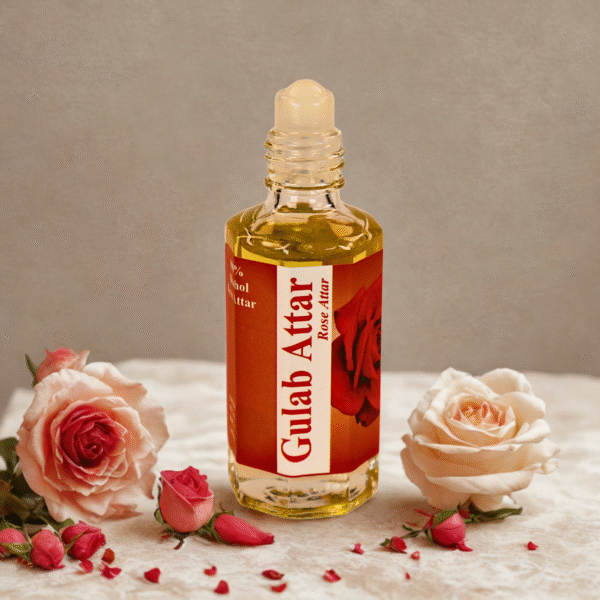 6 Gulab Attar – Pure Indian Rose Perfume, Long-Lasting Floral Fragrance, Alcohol-Free Natural Scent for Men & Women