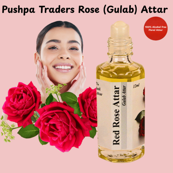 6 Rose Attar – Pure Natural Gulab Fragrance | Alcohol-Free, Long-Lasting Attar for Men & Women | Indian Floral Perfume