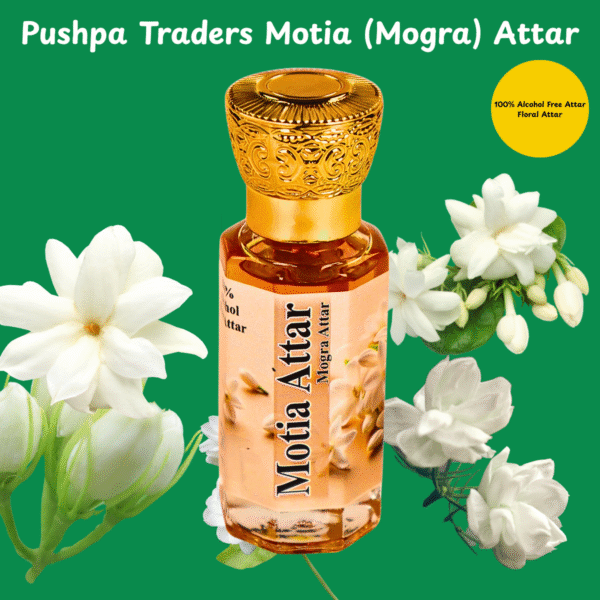 7 Motia Attar – Pure Natural Jasmine Perfume Oil | Long-Lasting Alcohol-Free Fragrance | Unisex Roll-On | Made in India