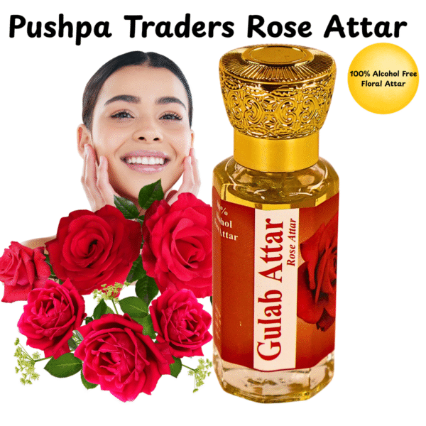 7 Gulab Attar – Pure Indian Rose Perfume, Long-Lasting Floral Fragrance, Alcohol-Free Natural Scent for Men & Women