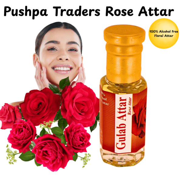 7 Gulab Attar – Pure Indian Rose Perfume, Long-Lasting Floral Fragrance, Alcohol-Free Natural Scent for Men & Women