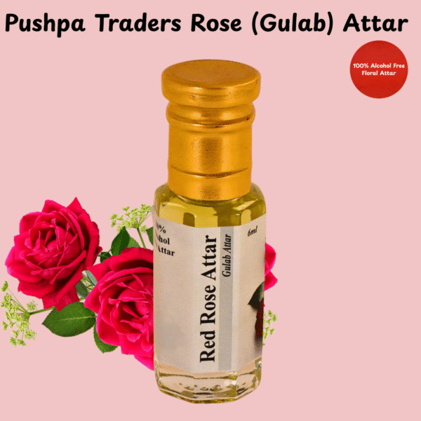 8 Rose Attar – Pure Natural Gulab Fragrance | Alcohol-Free, Long-Lasting Attar for Men & Women | Indian Floral Perfume