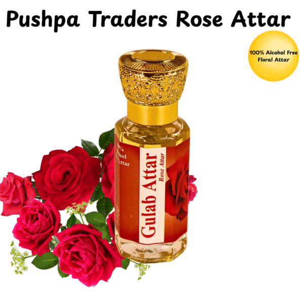 9 Gulab Attar – Pure Indian Rose Perfume, Long-Lasting Floral Fragrance, Alcohol-Free Natural Scent for Men & Women