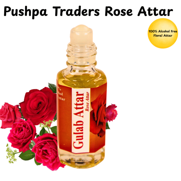 9 Gulab Attar – Pure Indian Rose Perfume, Long-Lasting Floral Fragrance, Alcohol-Free Natural Scent for Men & Women